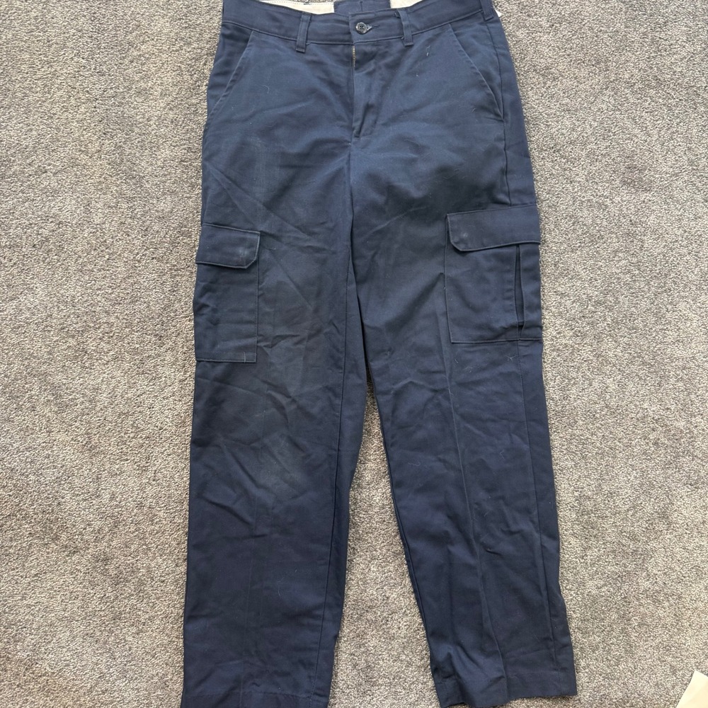 Red Kap Mens PT88NV2 Cargo Work Pants Navy Blue 30x32 Straight Leg Utility
